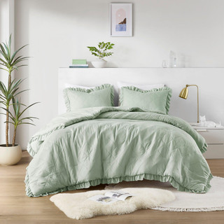 Thumbnail 5: 510 Design 510 Design Phoebe Diamond Quilted Ruffle Edge Comforter Set 