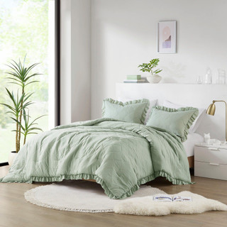 Thumbnail 3: 510 Design 510 Design Phoebe Diamond Quilted Ruffle Edge Comforter Set 