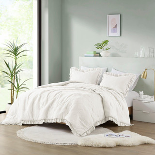 Thumbnail 2: 510 Design 510 Design Phoebe Diamond Quilted Ruffle Edge Comforter Set 