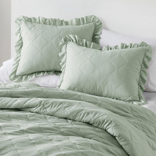 Thumbnail 9: 510 Design 510 Design Phoebe Diamond Quilted Ruffle Edge Comforter Set 