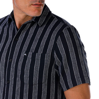 Thumbnail 2: Quiksilver Quiksilver Men's Short Sleeve Buttoned Stripe Texture Shirt 