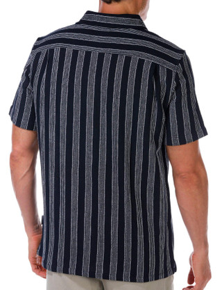 Thumbnail 3: Quiksilver Quiksilver Men's Short Sleeve Buttoned Stripe Texture Shirt 