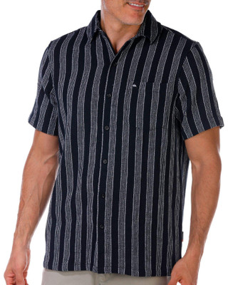 Thumbnail 1: Quiksilver Quiksilver Men's Short Sleeve Buttoned Stripe Texture Shirt 