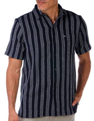 Thumbnail 4: Quiksilver Quiksilver Men's Short Sleeve Buttoned Stripe Texture Shirt 