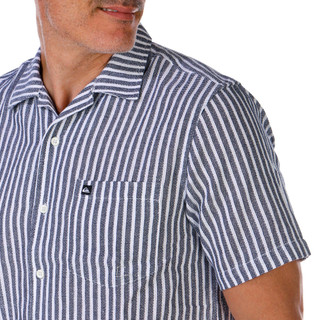 Thumbnail 2: Quiksilver Quiksilver Men's Short Sleeve Buttoned Stripe Texture Shirt 
