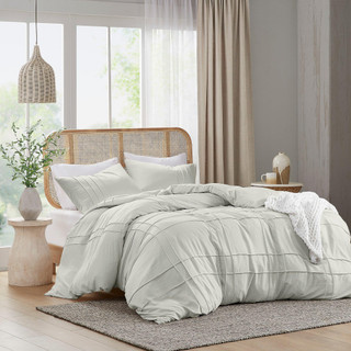 Thumbnail 1: 510 Design 510 Design Porter Soft Washed Pleated Duvet Cover Set 