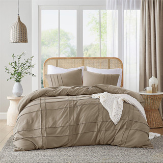 Thumbnail 4: 510 Design 510 Design Porter Soft Washed Pleated Duvet Cover Set 