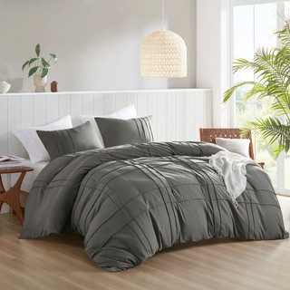 Thumbnail 1: 510 Design 510 Design Porter Soft Washed Pleated Duvet Cover Set 