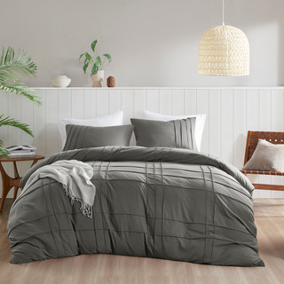 Thumbnail 6: 510 Design 510 Design Porter Soft Washed Pleated Duvet Cover Set 