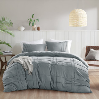 Thumbnail 2: 510 Design 510 Design Porter Soft Washed Pleated Duvet Cover Set 