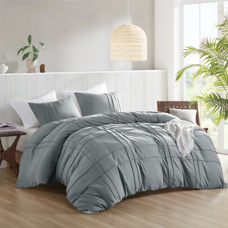 Thumbnail 1: 510 Design 510 Design Porter Soft Washed Pleated Duvet Cover Set 