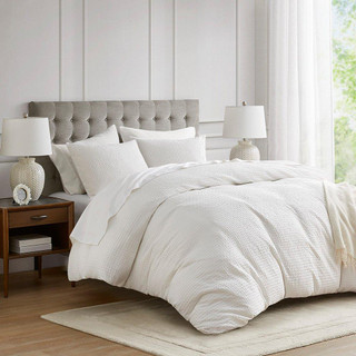 Thumbnail 3: 510 Design 510 Design Mina Waffle Weave Textured Duvet Cover Set 