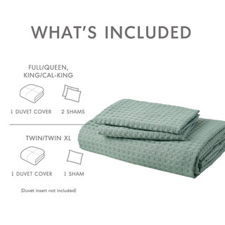 Thumbnail 14: 510 Design 510 Design Mina Waffle Weave Textured Duvet Cover Set 