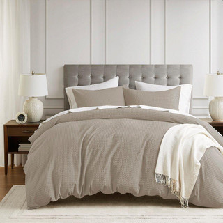 Thumbnail 4: 510 Design 510 Design Mina Waffle Weave Textured Duvet Cover Set 