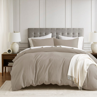Thumbnail 3: 510 Design 510 Design Mina Waffle Weave Textured Duvet Cover Set 