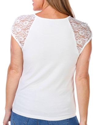 Thumbnail 3: Nicole Miller Nicole Miller Womens Short Sleeve Lace Top 