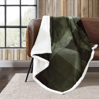 Thumbnail 1: Eddie Bauer Eddie Bauer Pine Plaid Ultra Plush Fleece Reversible Throw 