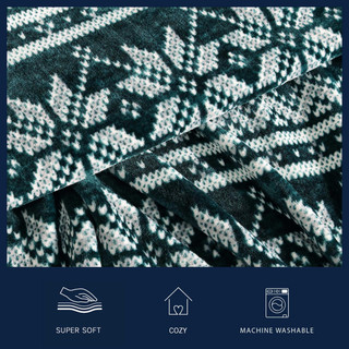 Thumbnail 10: Nautica Fairisle Ultra Soft Plush Fleece Texture Blanket 