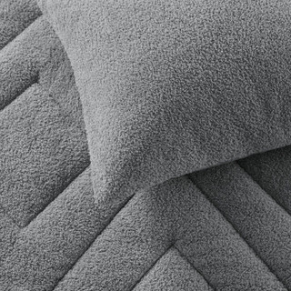 Thumbnail 11: 510 Design 510 Design Kyla Double Diamond Quilted Teddy Comforter Set 