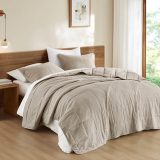 Thumbnail 1: 510 Design 510 Design Mina Waffle Weave Textured Quilt Set 