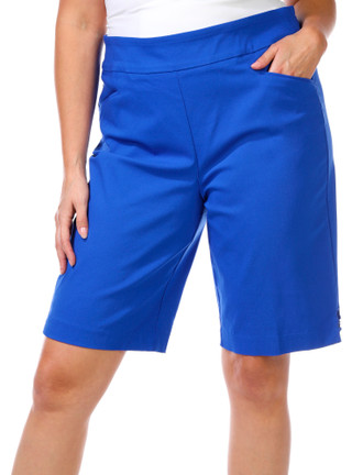 Thumbnail 4: Coral Bay Coral Bay Womens Solid Gold Bar Bermuda Shorts 
