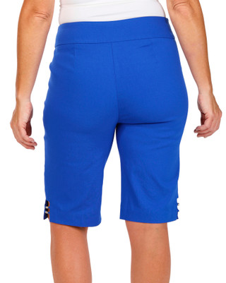 Thumbnail 2: Coral Bay Coral Bay Womens Solid Gold Bar Bermuda Shorts 