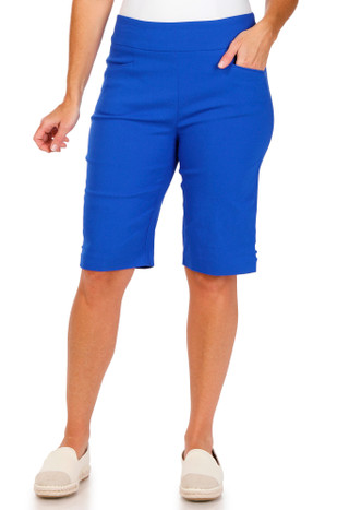 Thumbnail 5: Coral Bay Coral Bay Womens Solid Gold Bar Bermuda Shorts 