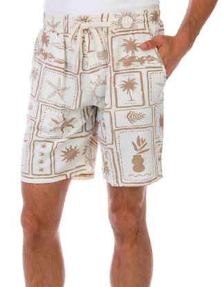 Thumbnail 6: MALIBU Malibu Mens 2 Pc Tropical Stretch Shorts Set 