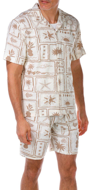 Thumbnail 4: MALIBU Malibu Mens 2 Pc Tropical Stretch Shorts Set 