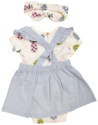 Thumbnail 2: PL Baby PL Baby Baby Girls 3 pc Bodysuit Overalls Headband Set 