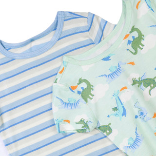Thumbnail 2: Little Me Little Me Toddler Boys 4 Pc Dragon Stripe Pajama Set 