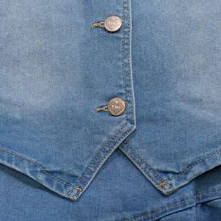 Thumbnail 3: YMI YMI Big Girls 2 Pc Denim Vest & Pull-On Skirt Set 