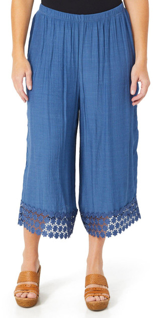 Thumbnail 1: HARPER 241 Harper 241 Womens Solid Crochet Trim Flowy Pants 