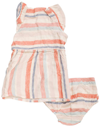 Thumbnail 2: Splendid Splendid Baby Girls 2 Pc Watercolor Stripe Dress Set 