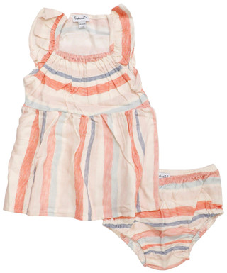 Thumbnail 1: Splendid Splendid Baby Girls 2 Pc Watercolor Stripe Dress Set 