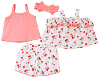 Thumbnail 3: Catherine Malandrino Catherine Malandrino Baby Girls 4 Pc Searsucker Short Set 