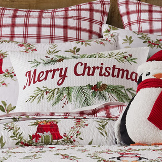 Thumbnail 2: Levtex Home Levtex Home 12 x 20 Pine & Plaid Merry Christmas Pillow 