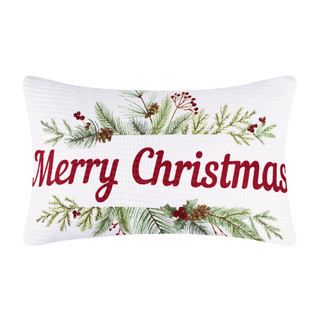 Thumbnail 1: Levtex Home Levtex Home 12 x 20 Pine & Plaid Merry Christmas Pillow 