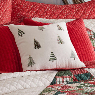 Thumbnail 2: Levtex Home Levtex Home 18x18 Patchwork Pine Embroidered Trees Pillow 