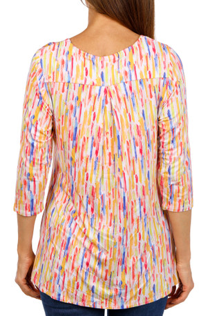 Thumbnail 3: Khakis & Co Khakis & Co Petite 3/4 Sleeve Print Top 