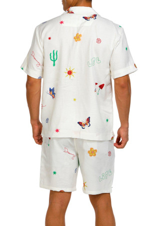 Thumbnail 2: MALIBU Malibu Mens 2 Pc Linen Like Dreamy Shorts Set 