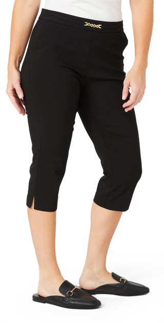 Thumbnail 3: Counterparts Counterparts Petite Solid Chain Waist Capris 