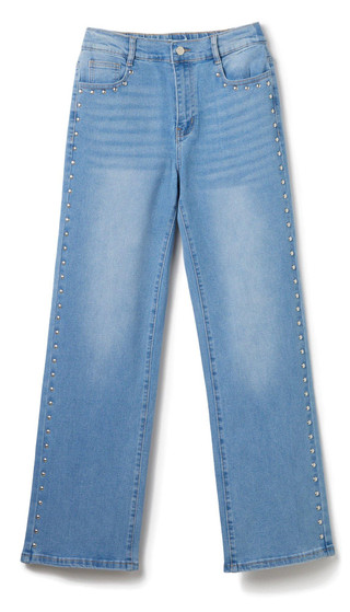 Thumbnail 1: No Comment No Comment Juniors Studded Straight Leg Jeans 