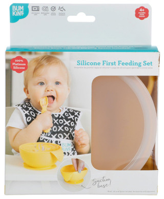 Thumbnail 1: BUMKINS Bumkins Baby Silicone First Feeding Set - Yellow 