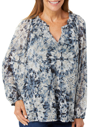 Thumbnail 1: HARPER 241 Harper 241 Womens Long Sleeve Printed Ruffle Top 