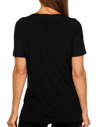 Thumbnail 2: CARMEN MARC VALVO Carmen Marc Valvo Womens Solid Short Sleeve Top 