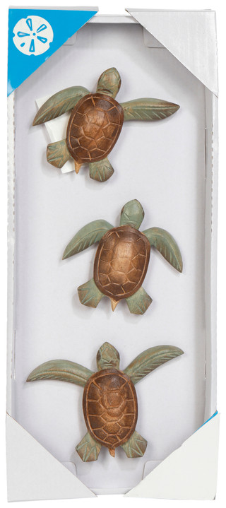 Thumbnail 1: Ti Designs TI Designs 3 Pc Artisan Baby Turtles Wood Decor 