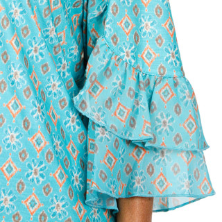 Thumbnail 3: Erin London Erin London Womens 3/4 Ruffle Sleeve Print Top 