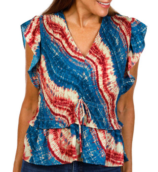 Thumbnail 1: Nicole Miller Nicole Miller Womens Short Sleeve Chiffon Top 