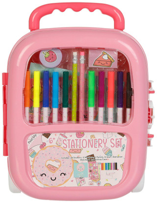 Thumbnail 1: VOTUM Votum Girls Pink Bag Rolling Stationery Set 